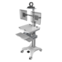 远程医疗会诊推车 查房车 移动无线双屏支架