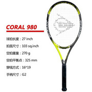 登路普（DUNLOP） D980 全碳素网球拍 男女款双人球拍套装