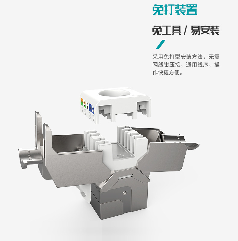 英曼-新型5G屏蔽免打網絡模塊RJ45電腦網線水晶頭模塊